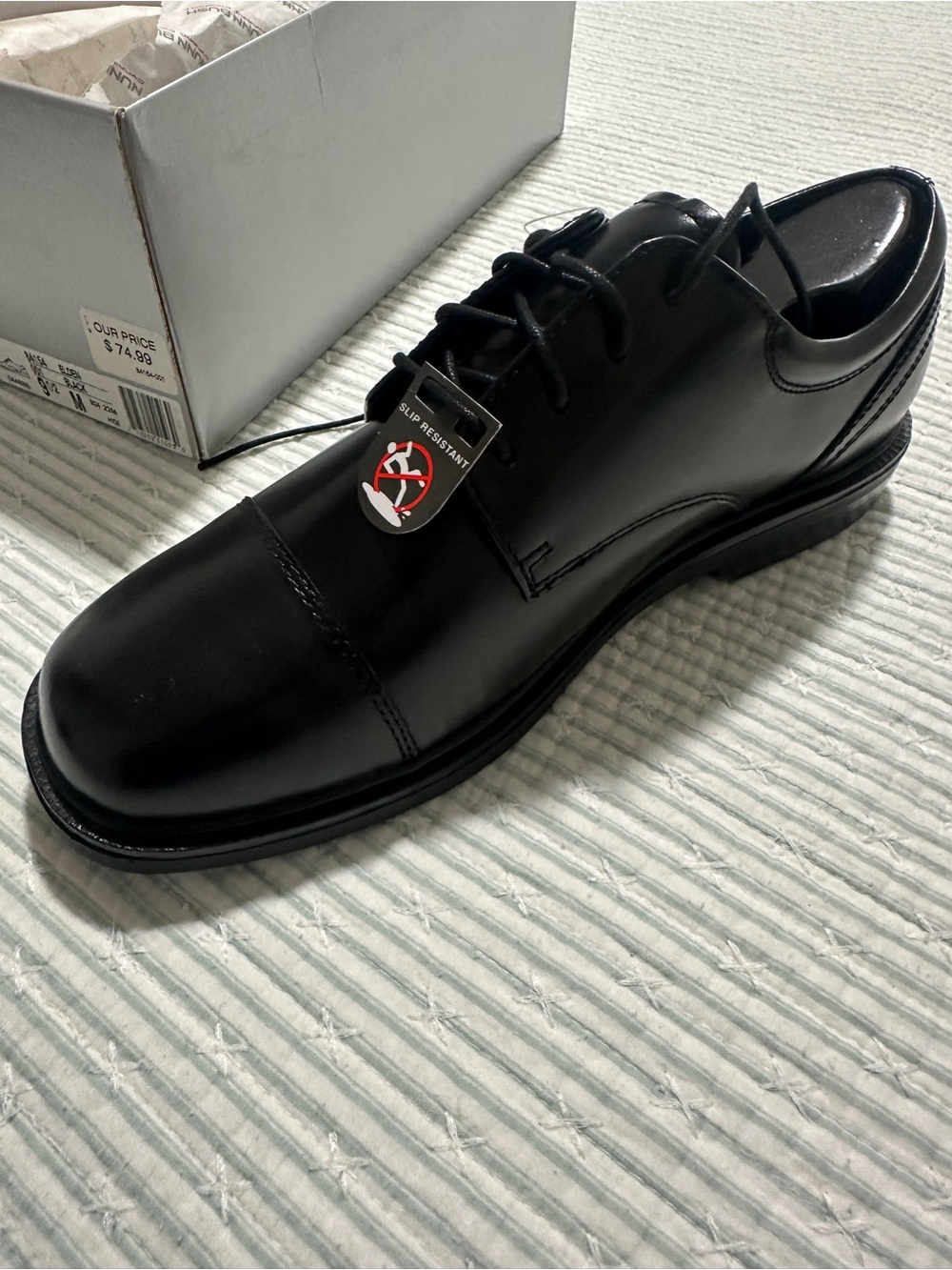Nunn Bush Black Slip-Resistant Oxfords NWT